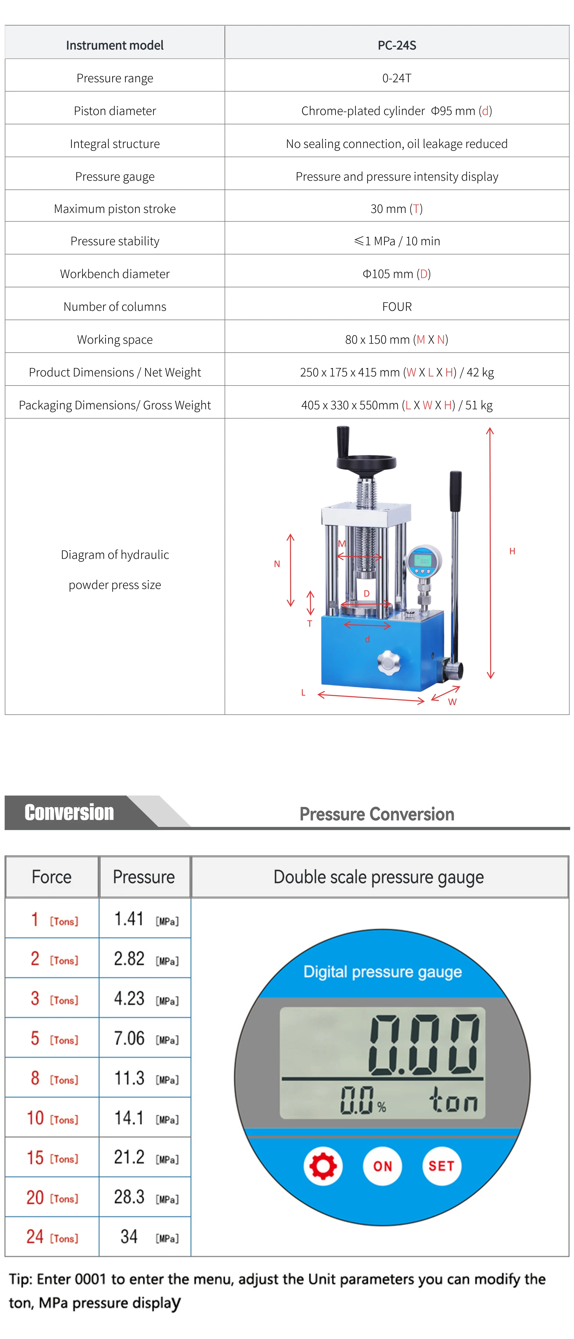 PC-24S - manufacturer specification sheet