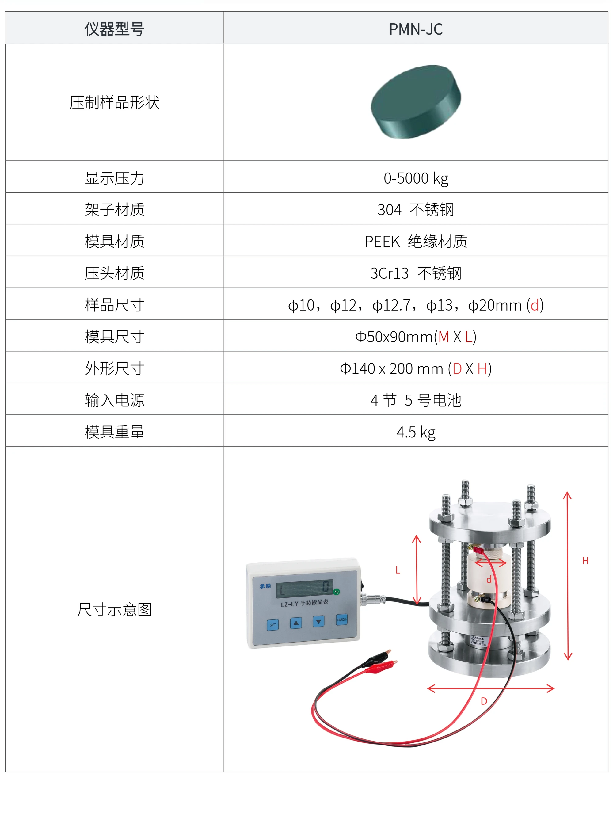 PMN-JC 厂家技术参数表