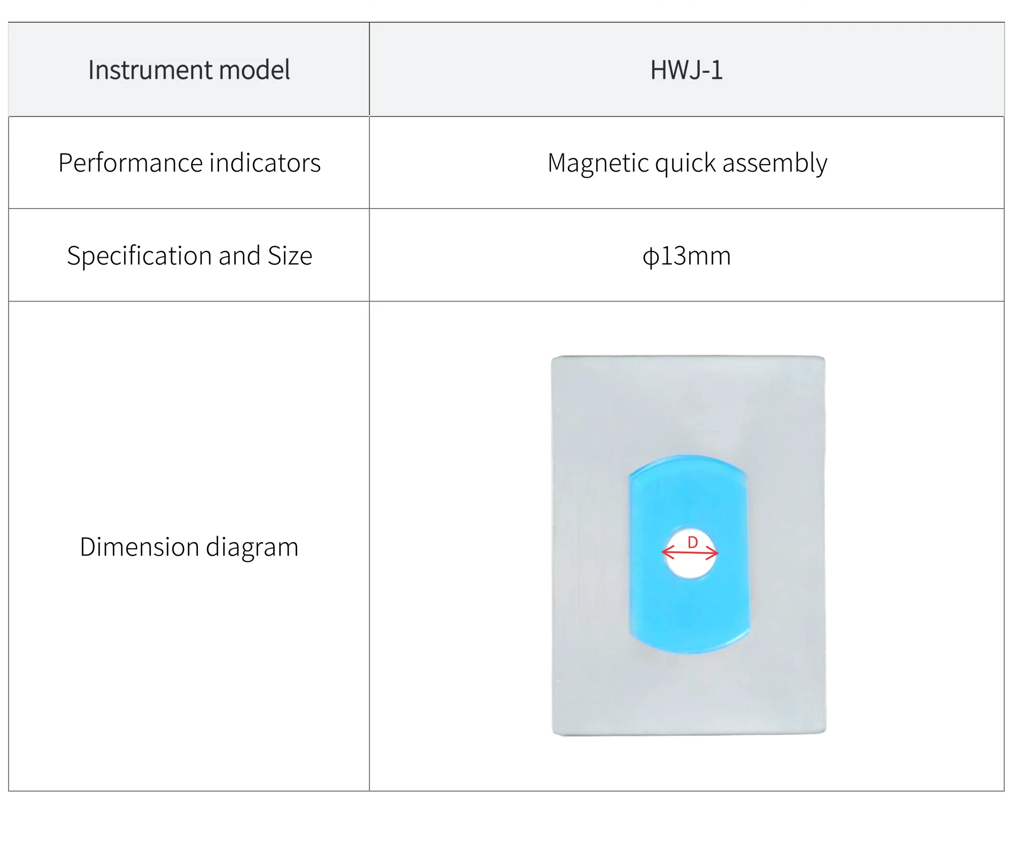 HWJ-1 - manufacturer specification sheet