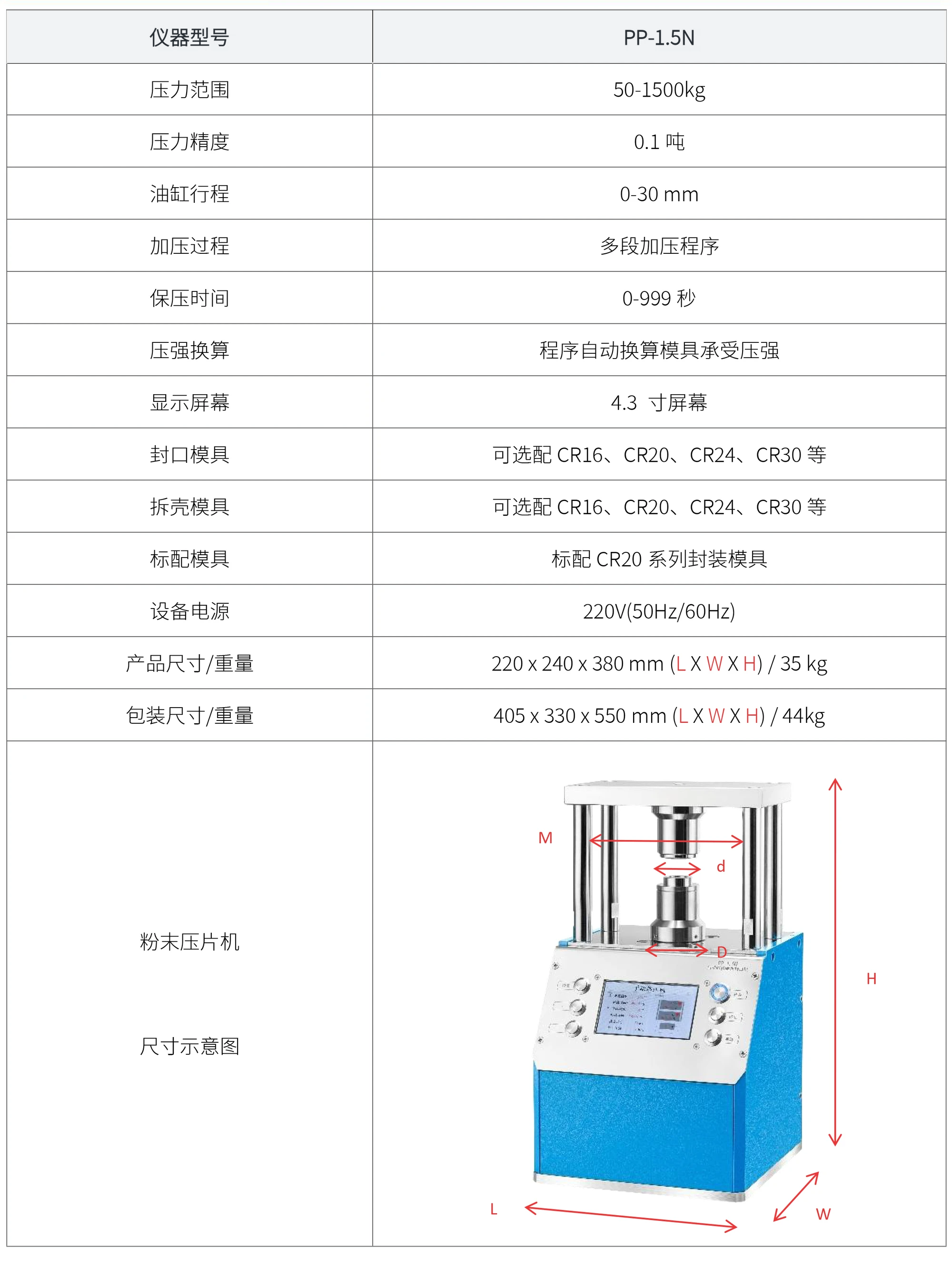 PP-2N 厂家技术参数表