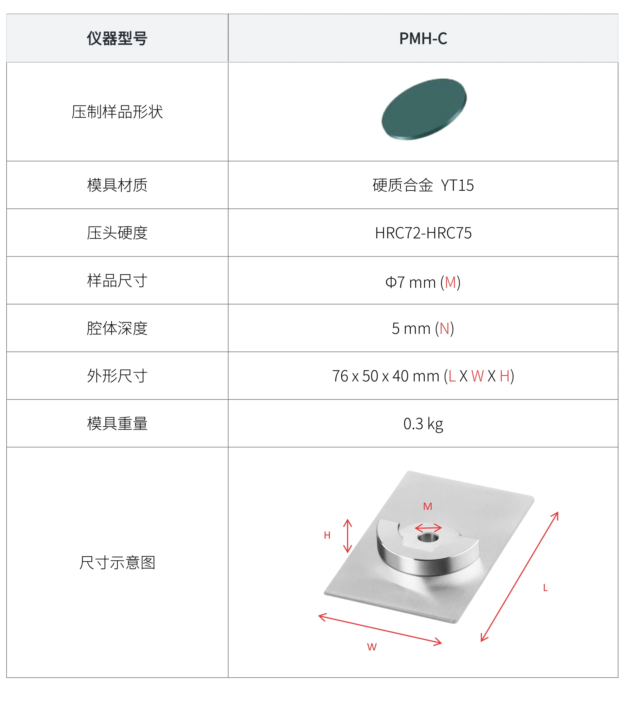 PMH-C 厂家技术参数表
